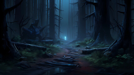 Wall Mural - dark forest 