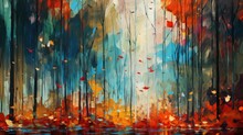 Abstract Autumn Background. Generative AI