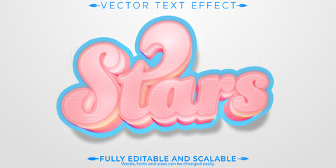 Stars text effect, editable light and soft text style