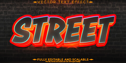 Canvas Print - Graffiti text effect, editable spray and street text style