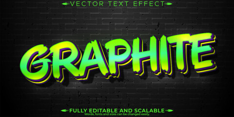 Wall Mural - Graffiti text effect, editable spray and urban font style