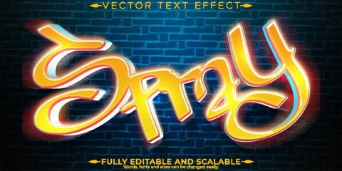 Wall Mural - Graffiti text effect, editable spray and urban font style