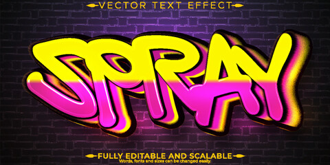 Wall Mural - Spray text effect, editable graffiti and street font style