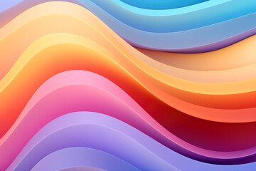 Wall Mural - Colorful 3D wave gradient background. Generative ai