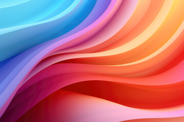 Wall Mural - Colorful 3D wave gradient background. Generative ai