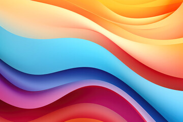 Wall Mural - Colorful 3D wave gradient background. Generative ai