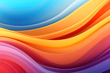 Wall Mural - Colorful 3D wave gradient background. Generative ai