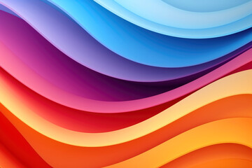 Wall Mural - Colorful 3D wave gradient background. Generative ai