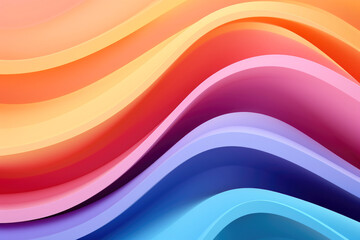 Wall Mural - Colorful 3D wave gradient background. Generative ai