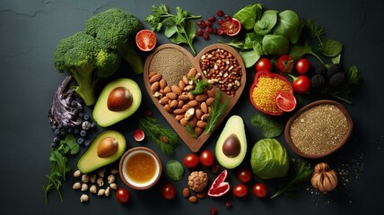 Poster - vegetables on a wooden background