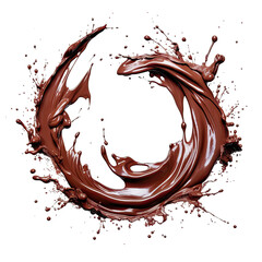 Sticker - Circular splashes of chocolate on a transparent backround