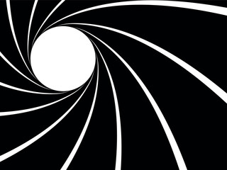 James rifled gun barrel grooves. Horizontal background, vector pattern, rifled channels. Vector