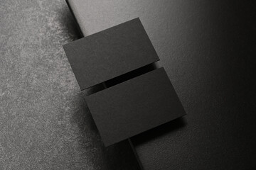 Black luxury business card mockup template
