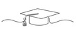 graduation cap line art