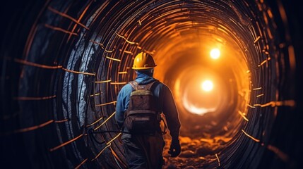 miner working in a tunnel generative ai