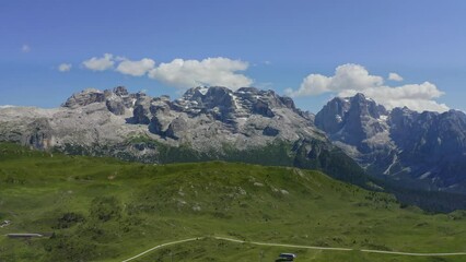 Wall Mural - panoramic aerial view of the brenta dolomites in trentino