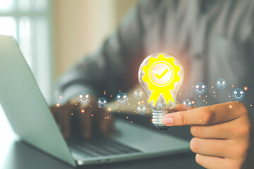 Poster - Customer service satisfaction survey feedback for business review rating and best service or finance digital marketing poll or user comment concepts.