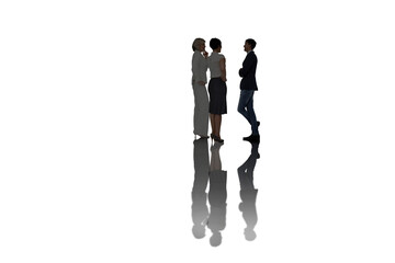 Poster - Digital png photo of caucasian business people talking on transparent background