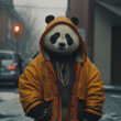 Cool Gangster Rapper Panda Bear With Gold Chains In City