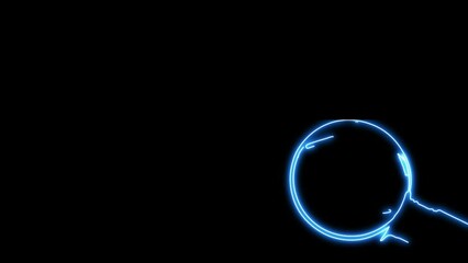 Wall Mural - glowing magnifying lens animation