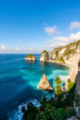 Wall Mural - Beautiful tropical white sand beach at diamond beach in Nusa Penida island, Bali