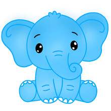 Baby Blue  Elephant