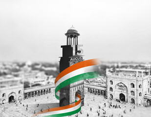 Happy Independence Day of India. 15th August is India's Independence Day. A Vintage view from Red Fort . A creative posters design for banners, advertising, etc.