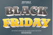 © Toing - 3D Black friday sale bold editable text effect template