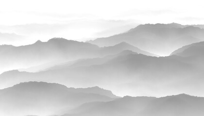 Canvas Print - mountains in the fog