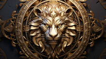 Golden Tiger Fantasy Heraldic Medallion