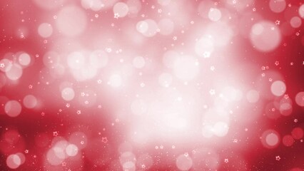 Wall Mural - Loop bright red Christmas copy space bokeh with flickering stars animation.