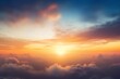 International Day for the Preservation of the Ozone Layer concept:  Beautiful sunset sky above clouds with dramatic light, Generative AI