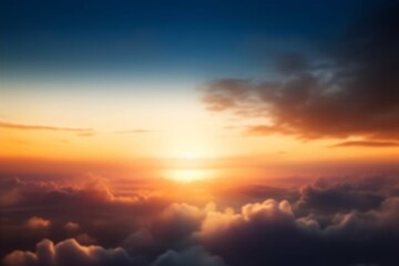 Wall Mural - international day for the preservation of the ozone layer concept: beautiful sunset sky above clouds