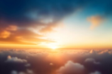 Wall Mural - international day for the preservation of the ozone layer concept: beautiful sunset sky above clouds