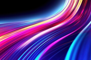 Wall Mural - abstract futuristic background with gold pink blue glowing neon fluid waves techno sound shap data t