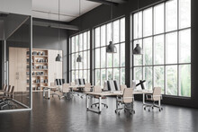 Gray Industrial Style Open Space Office Interior