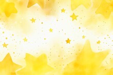 Watercolour Yellow Stars Background. AI Generated
