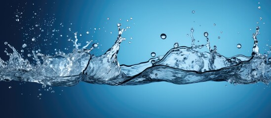 Leinwandbilder - water splashing on a blue background with empty space for copying