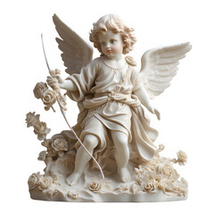 cupid statue cutout isolated on transparent background ,generative ai