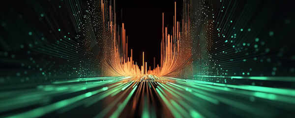 Abstract digital background. Can be used for technological processes, neural networks and AI, digital storages, sound and graphic forms, science, education, etc.