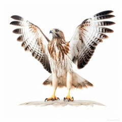 Wall Mural - Broad-winged hawk bird isolated on white. Generative AI