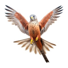 Wall Mural - Eurasian kestrel bird isolated on white. Generative AI