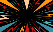 Blast Zap Lightning Bolt Explosion Excitement Abstract Background, Posters, Banner Samples, Retro Colors From The 1970s 1900s, 70s, 80s, 90s. Retro Vintage 70s Style Stripes Background Poster Lines. S