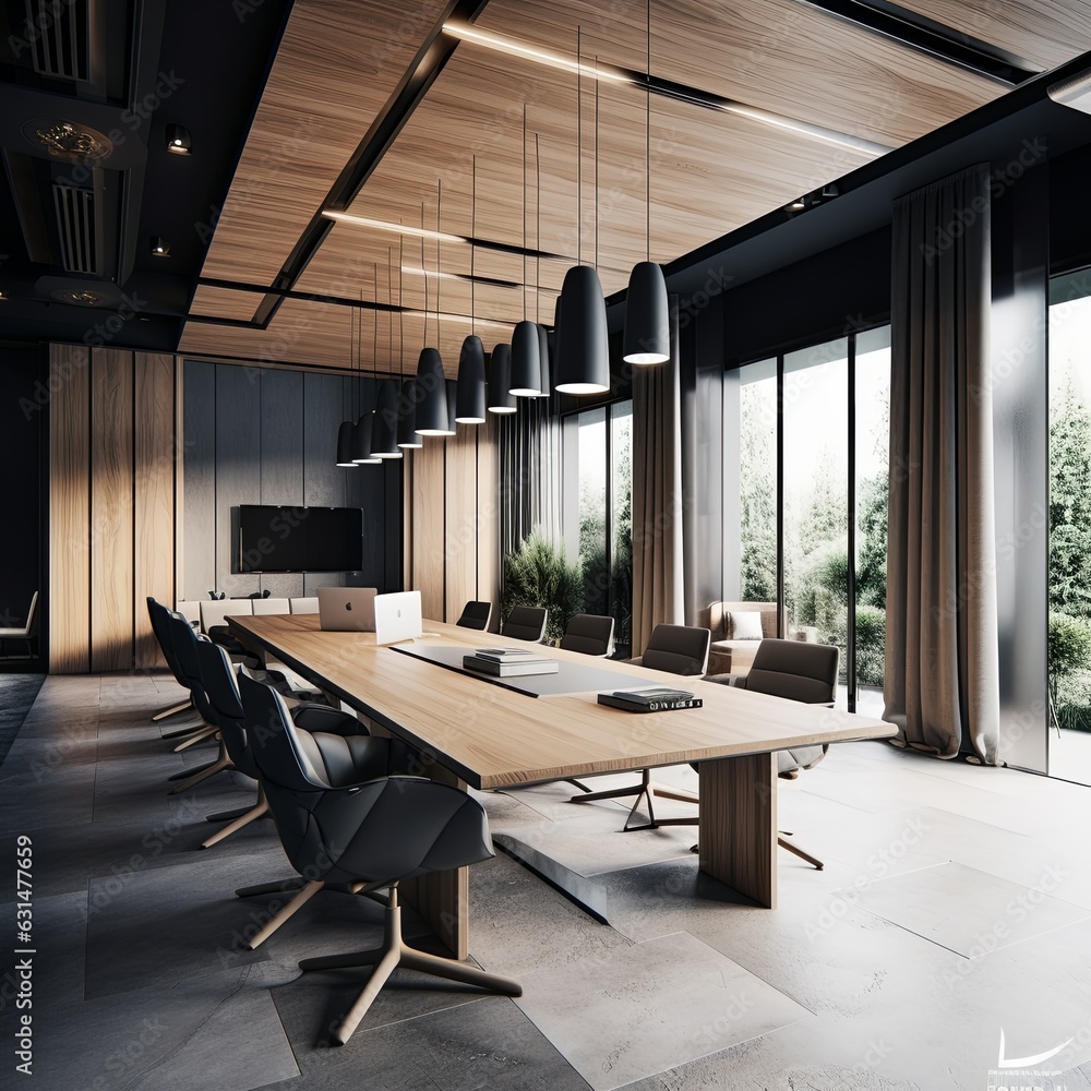Photo Stock Beautiful interior comercial space modern corporate office ...
