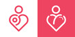 logo design elements of people combined with love