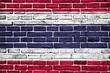 Thailand flag illustration painted on the wall