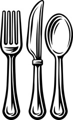 Poster - Fork Spoon Knife Cutlery Dinner Place Setting Icon