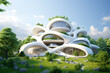 © Starmarpro - Futuristic architecture, sustainable building design, painted in white. High quality photo