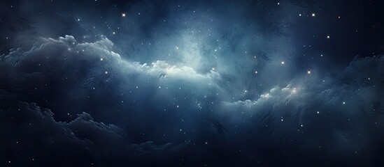 the backdrop is a dark, interstellar space with a starry night sky.