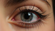 Blaue Iris mit Einblick in die Pupille Nahaufnahme Makroaufnahme, ai generativ
